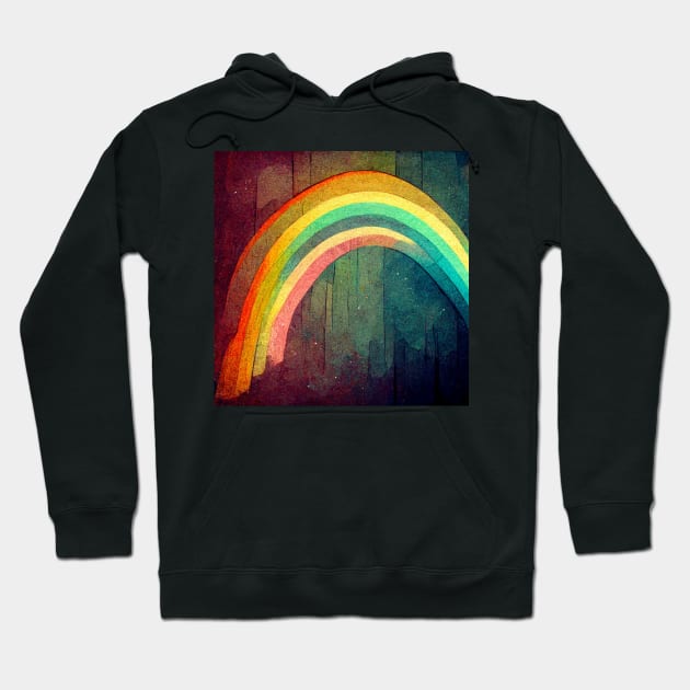 Vibrant colored rainbow on a washed out background. Hoodie by Liana Campbell